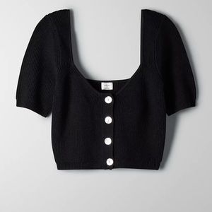 Black Button-Up Women's Sweater
